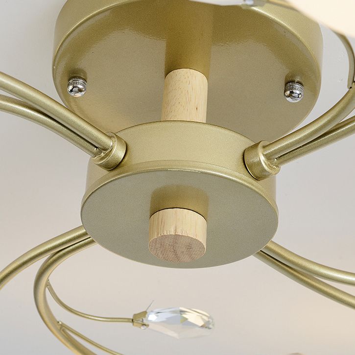 Lámpara de metal espiral de lámpara de techo de globo de vidrio de estilo nórdico