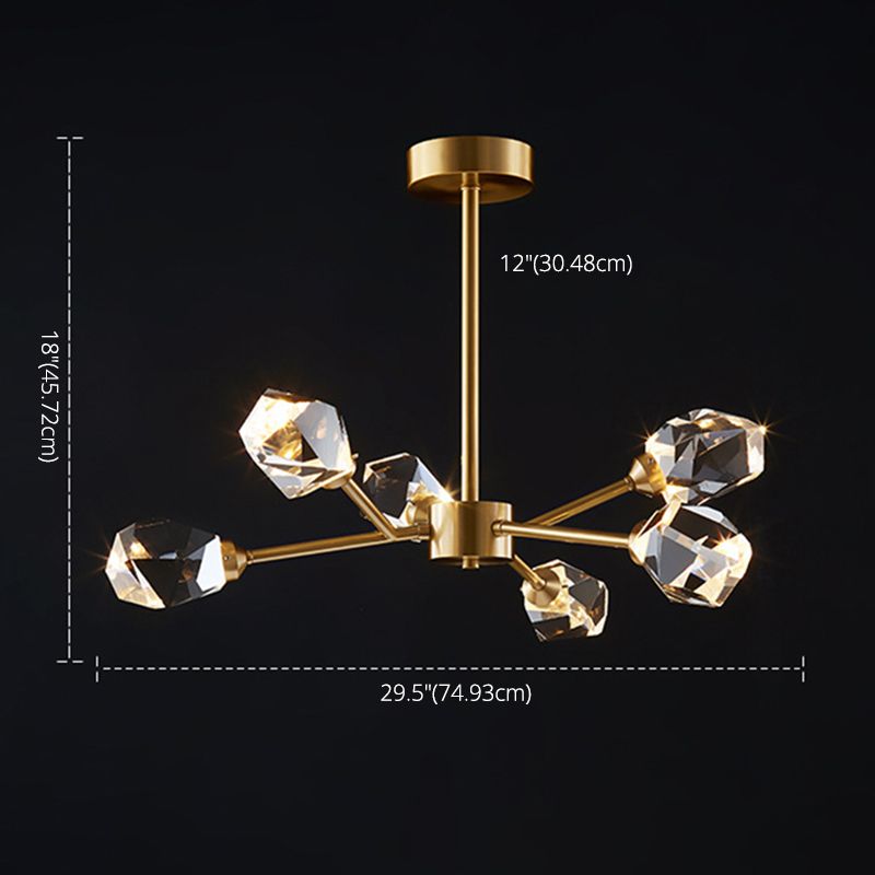Postmodern Luxury Style Spray Pendant Chandelier Crystal Hanging Lamp