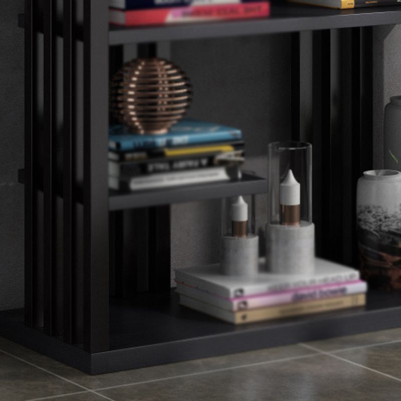 Industrial Style Bookshelf Open Shelf Vertical Metal Shelf with Rectangular Shelves