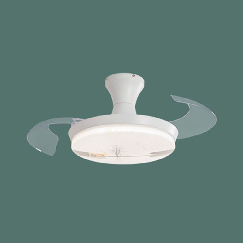 LED Ceiling Fan Light Modern 1-Light Ceiling Mount Lamp with Acrylic Shade for Bedroom