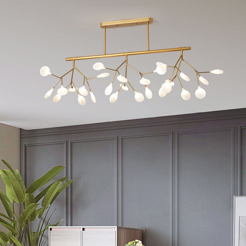 27-Lights Sputnik Shape Island Light Acrylic Chandelier Lamp for Dining Room