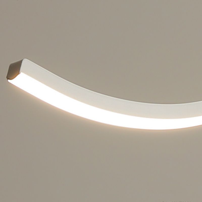 White Single Modernism Kitchen Island Lighting Unique Metallic Ceiling Light