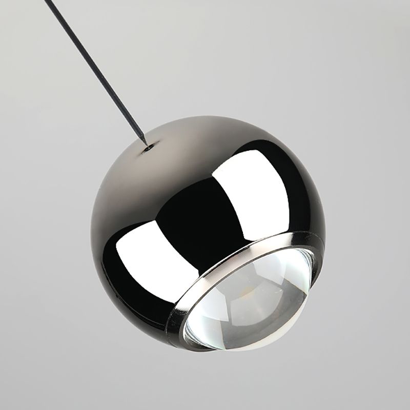 Globe Hanging Light Fixtures Modern Suspension Lamp with Clear Acrylic Shade