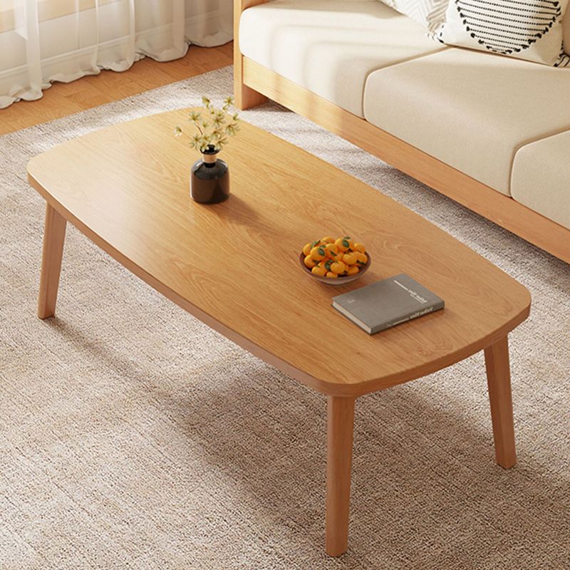 Simple Solid Wood Rectangular Coffee Table 4 Legs Folding Cocktail Table