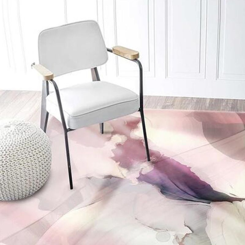 Light Pink Simple Rug Polyester Graphic Rug Non-Slip Backing Rug for Home Decor