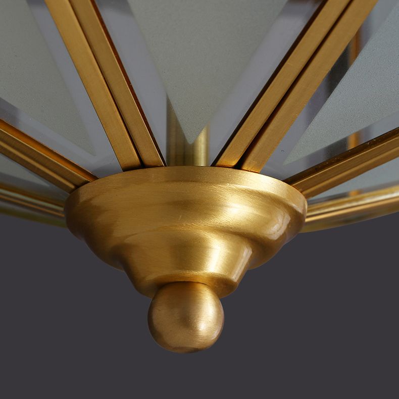 Sitting Room Colonial Style Ceiling Light Metal Overhead Lighting Fixture in Gold
