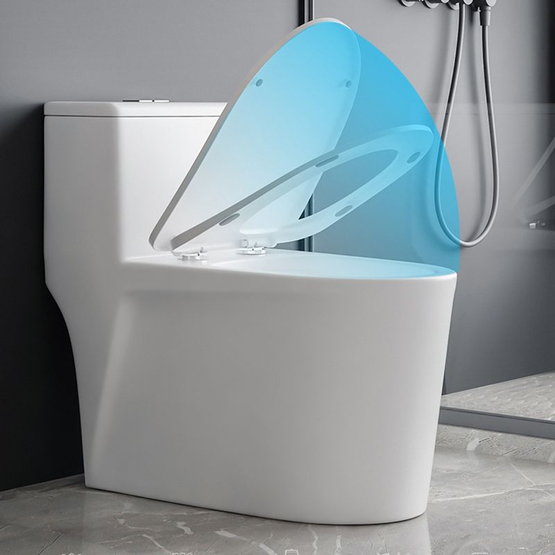 Contemporary Siphon Jet Toilet Bowl White Ceramic All-In-One Toilet