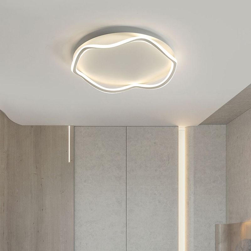 Contemporary Round Flush Light Metal 1 Light Flush Mount Lighting for Bedroom