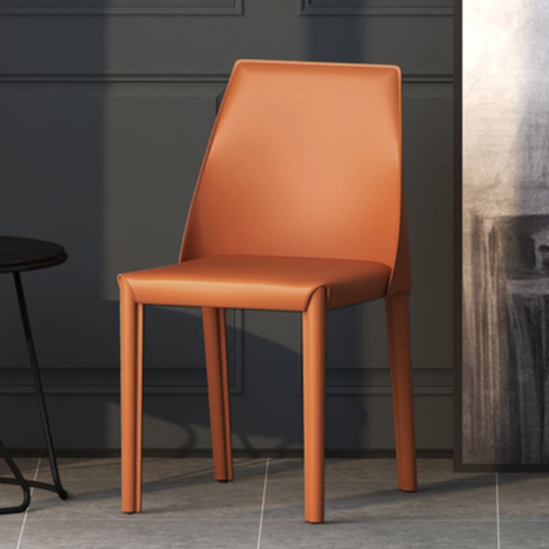 Upholstered Side Chair Modern Faux Leather Armless Dining Chairs