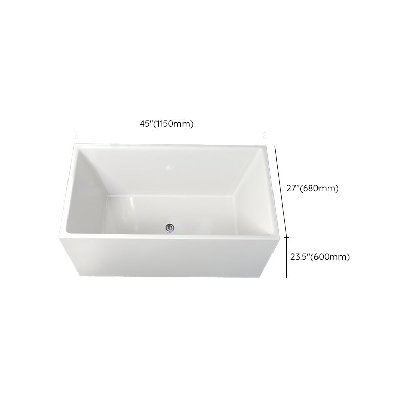Modern Soaking Freestanding Bath Tub Acrylic Bathroom Bathtub in White
