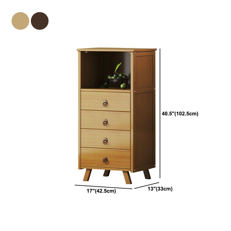 Mid-Century Accent Chest with Shelf and Drawers and Straight Legs