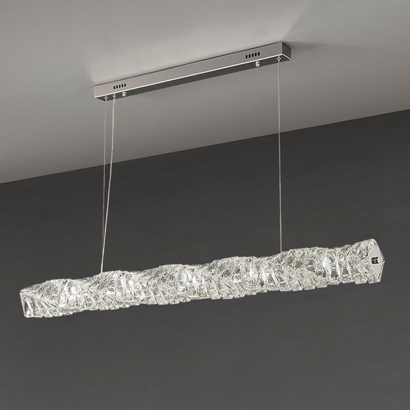 Single Modernism Chrome/Golden Ceiling Light LED Crystal Kitchen Island Lighting for Foyer