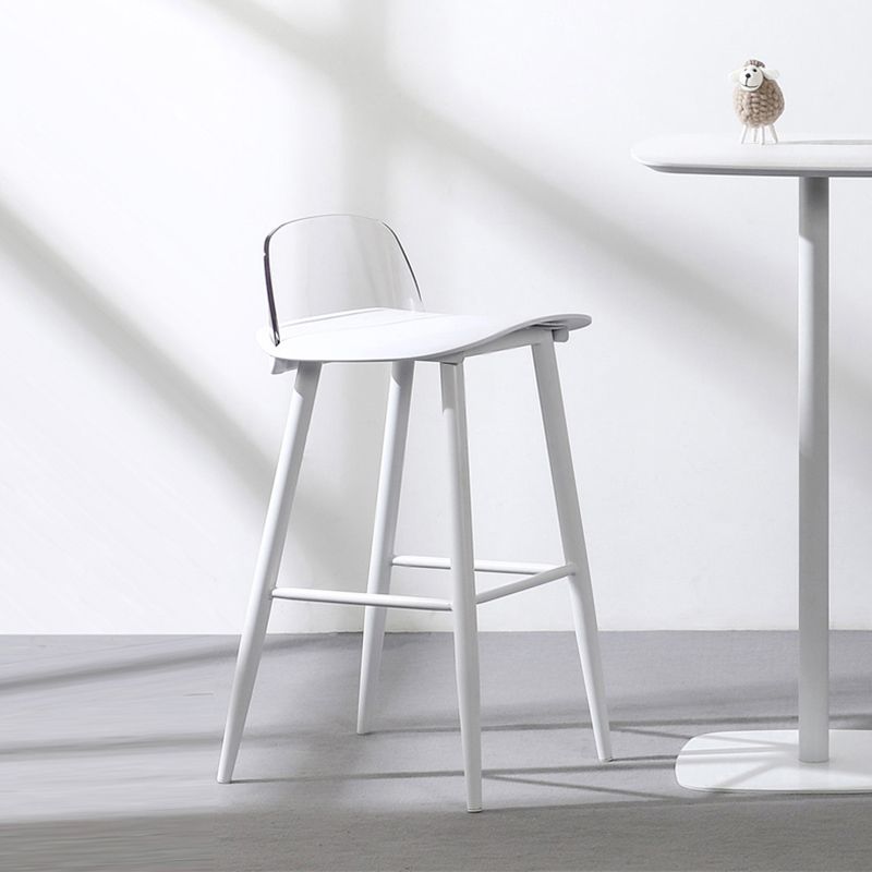 Nordic Armless Backrest Counter Stool Iron Cafe Bar Stool with Acrylic Seat