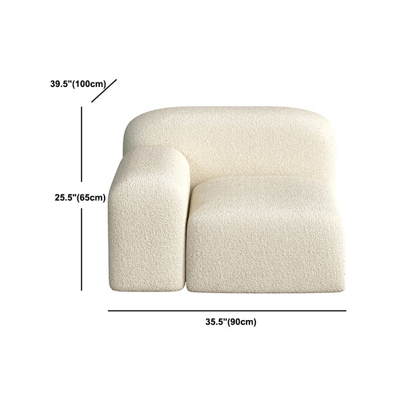 Wool Tight Back Sofa 39.37"W * 25.59" H in White for Living Room