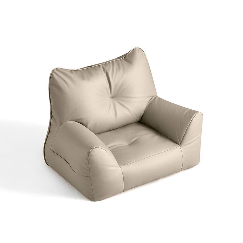 Contemporary Cushions Seating Faux Leather Sofa in Gold and Dark Gray