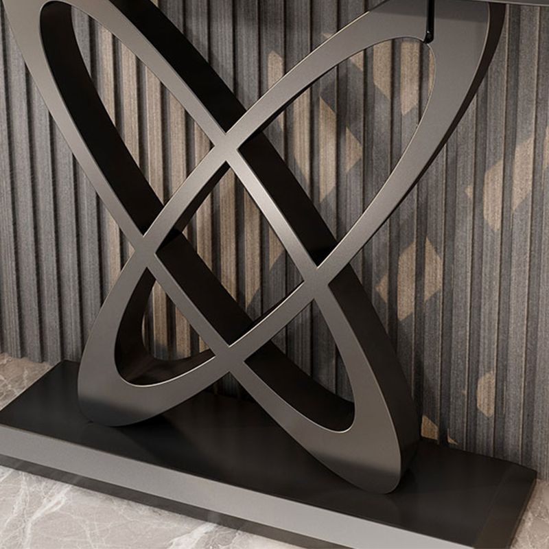 Pedestal Glam Slate Rectangle Scratch Resistant Console Table