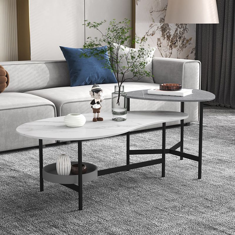 3 Legs Slate Coffee Table Free-Form Nesting Coffee Table Set