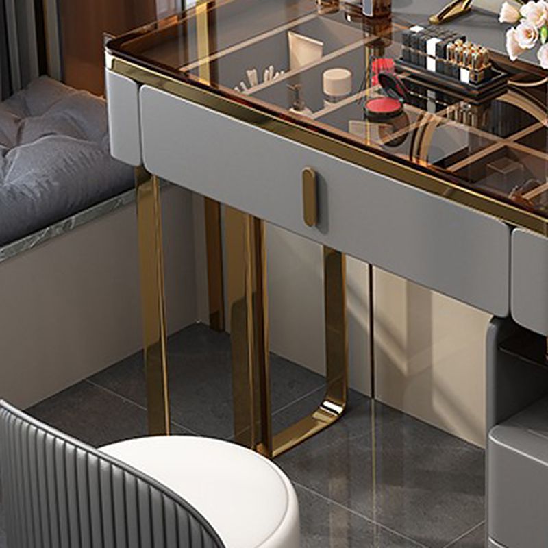 15.74" Wide Makeup Counter Solid Wood Frame Vanity Tables with Storage Drawers