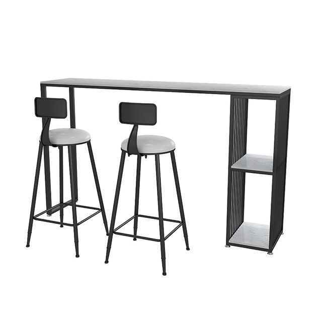Contemporary Bar Table Bar Height Rectangle Pub Table for Breakroom