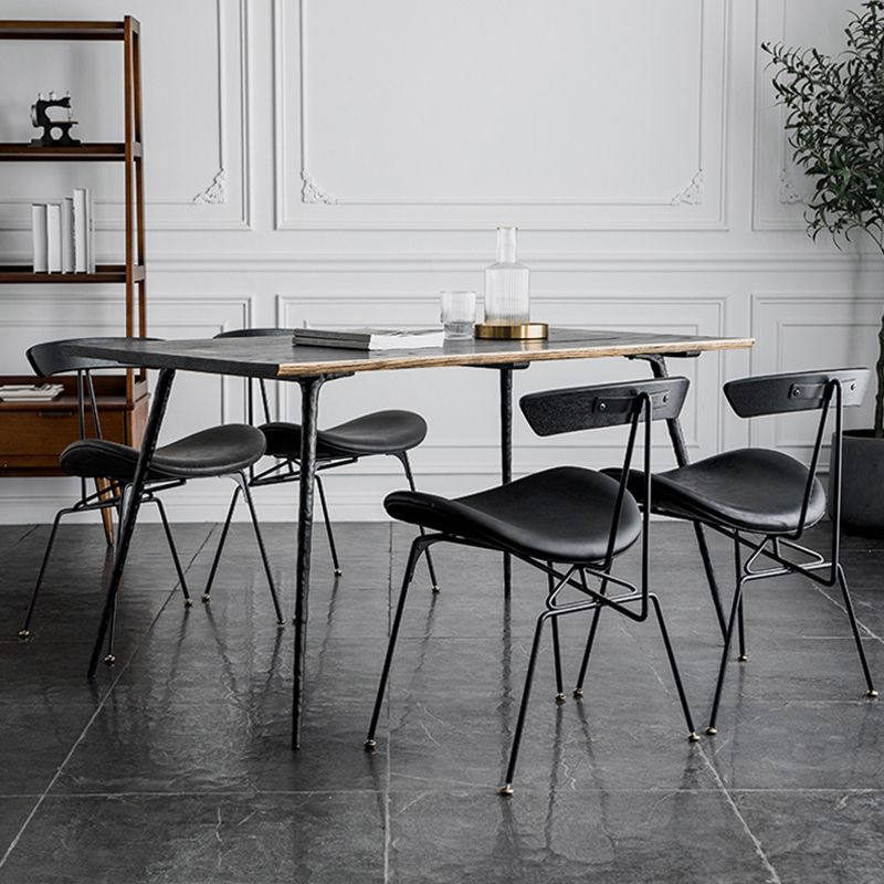El cuero del estilo industrial que cena las sillas sin brazos abre la parte posterior que cena la silla lateral
