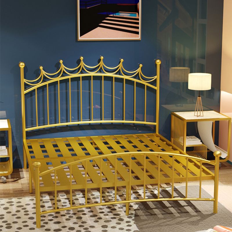 47.24-In High Wire-Grid Open-Frame Bed Luxurious Iron Bed Frame with Headboard