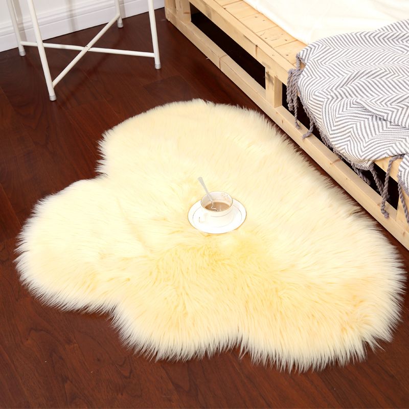 Chic en peluche tapis pur couleurs orlon tapis de soins faciles pour la chambre à coucher