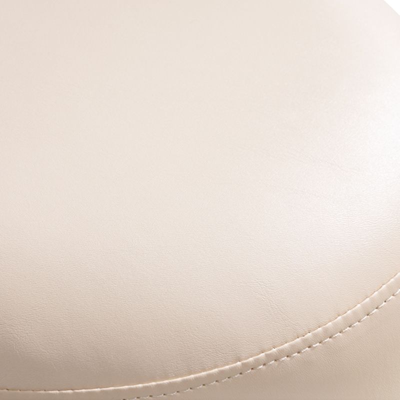 Modern Ottoman Contrast Panel Genuine Leather Indoor Round Pouf