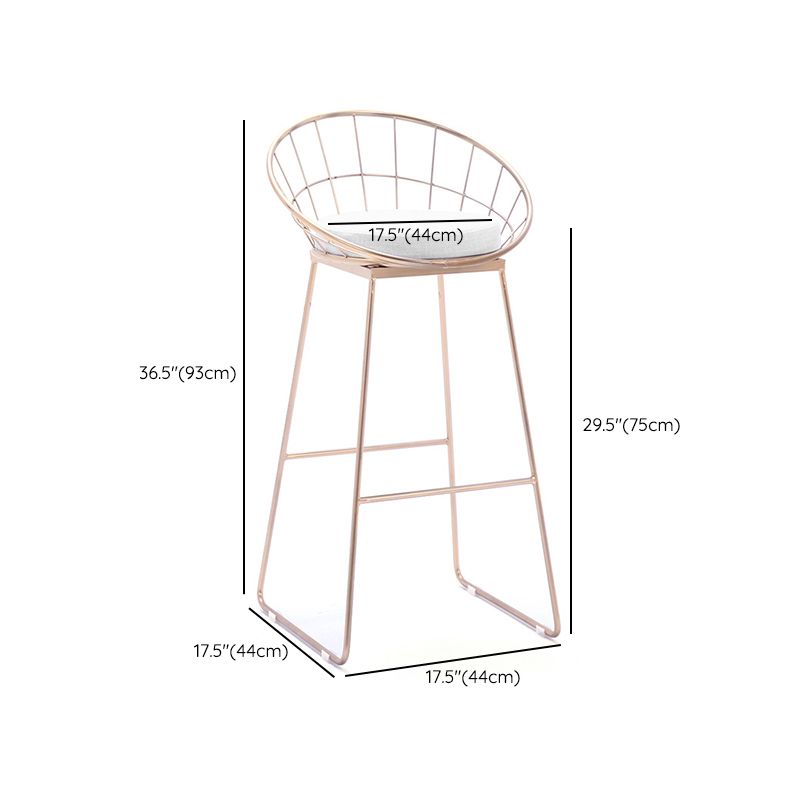 Scandinavian Style Counter Stool Upholstered Indoor Bar Stool with Footrest