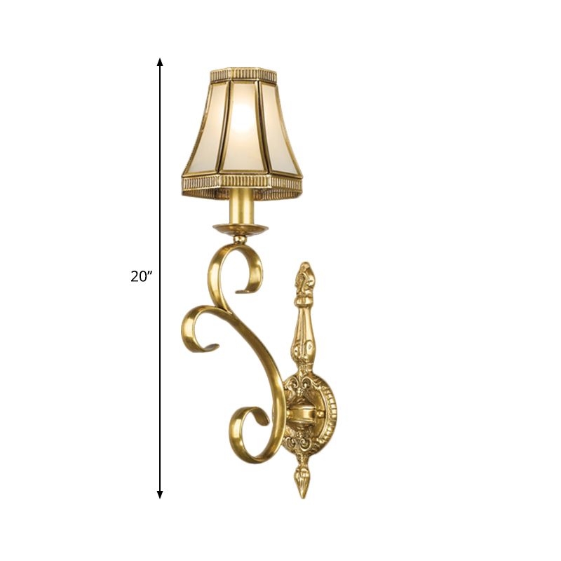 Traditionalism Conical Wall Mount Light 1/2-Light Brass Metal Wall Lighting Fixture