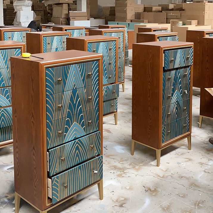 Lingerie Chest with Wood Top and Legs Chest with Drawers for Bedroom