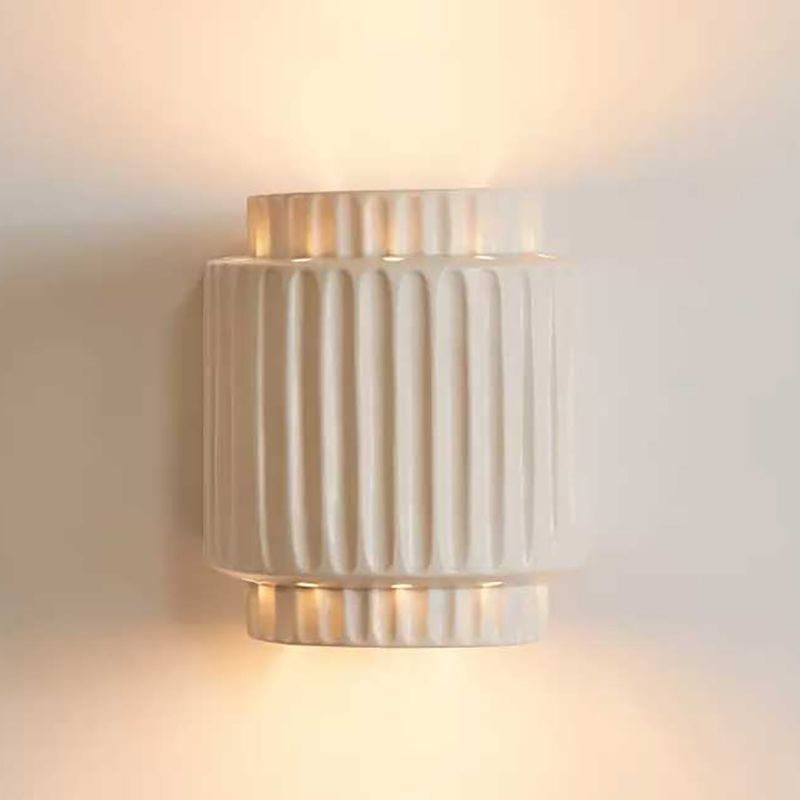 Resin Shade Wall Lamp Modern Style White Shape Wall Mounted Lighting for Bedroom