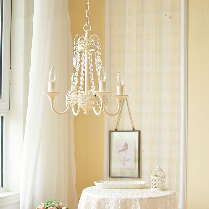 Cougies métal et cristal suspendu rustique 4/6 lumières salon lustre lumière en gris / blanc / laiton