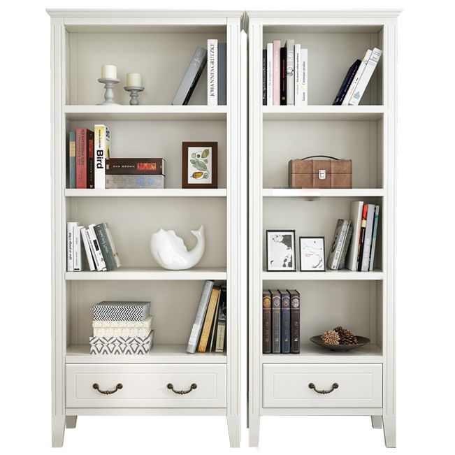 Rectangle Standard Solid Wood Bookcase Nordic Closed Back Bookshelf
