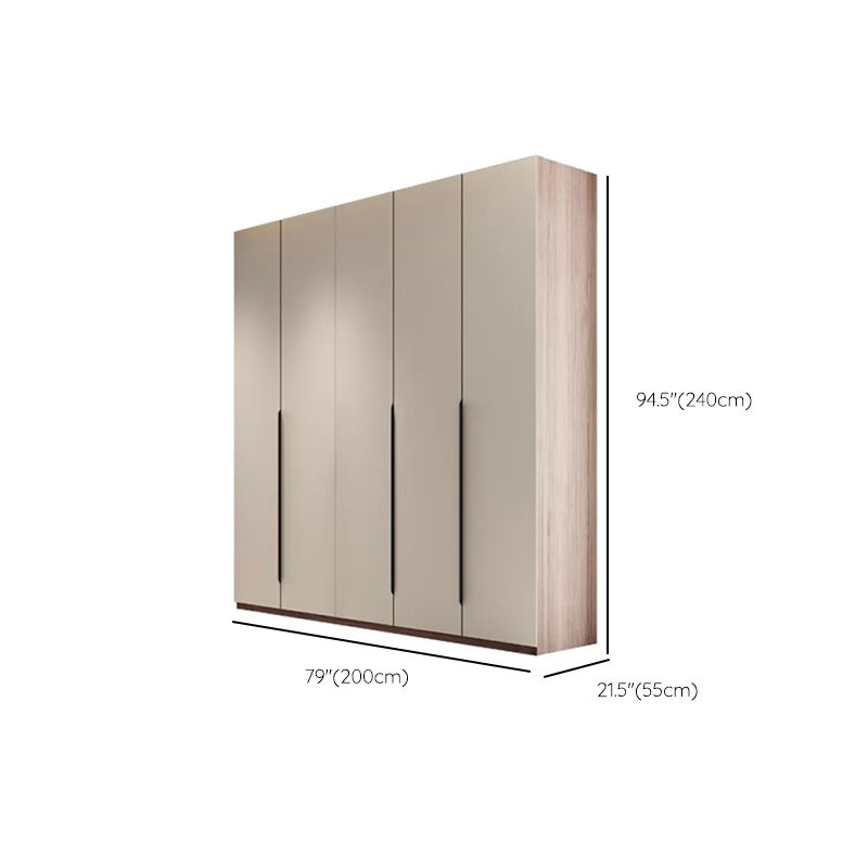 Hinged Storage Cabinet Modern Wardrobe Armoire with Garment Rod