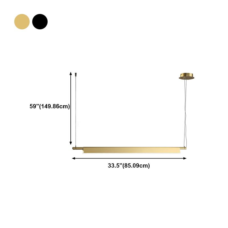 Estilo contemporáneo lineal isla light light metal 1- Light Island Colgante