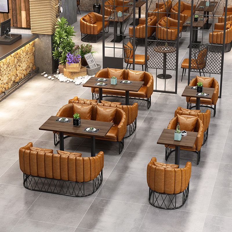 Industrial Dining Room Table Solid Wood Table with Black Base for Home Kitchen Dinner