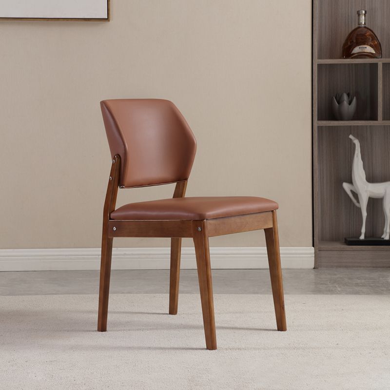 Upholstered Kitchen Side Chair Modern Style Open Back Armless Chair