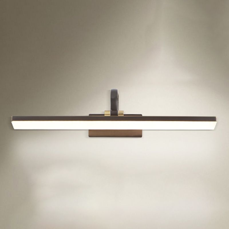 Linear Shape Contemporary Style Vanity Light Metal 1 Light LED Mirror Light for Bathroom