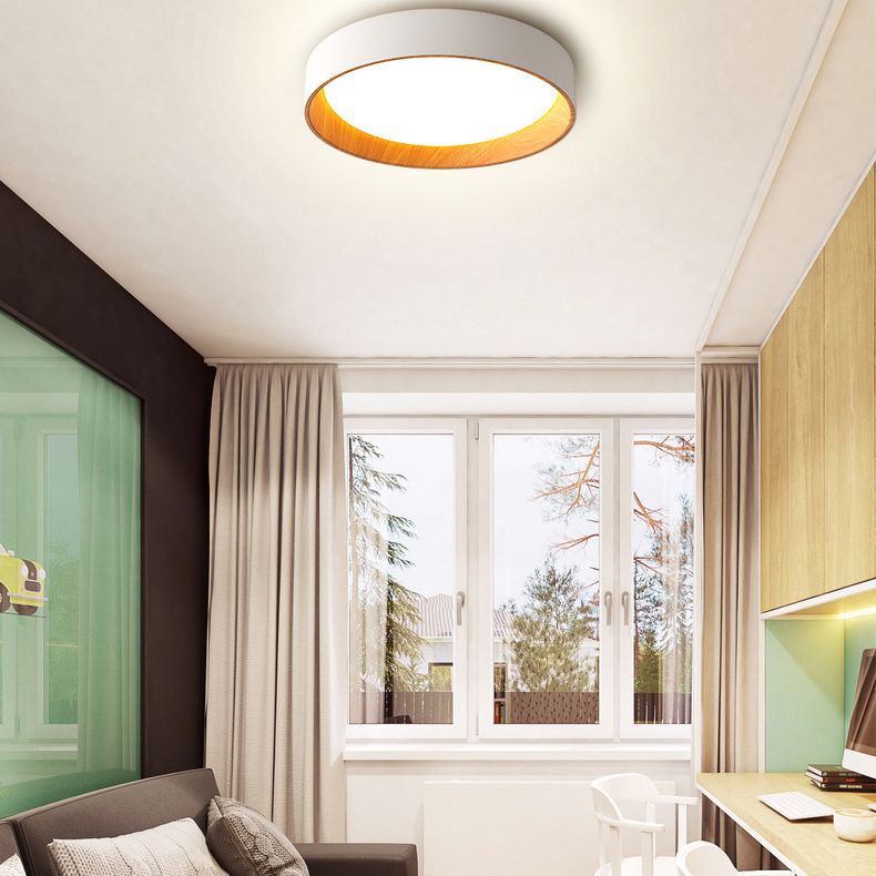 Acrylic White LED Flush Mount in Modern Concise Style Wrought Iron Circular Ceiling Fixture