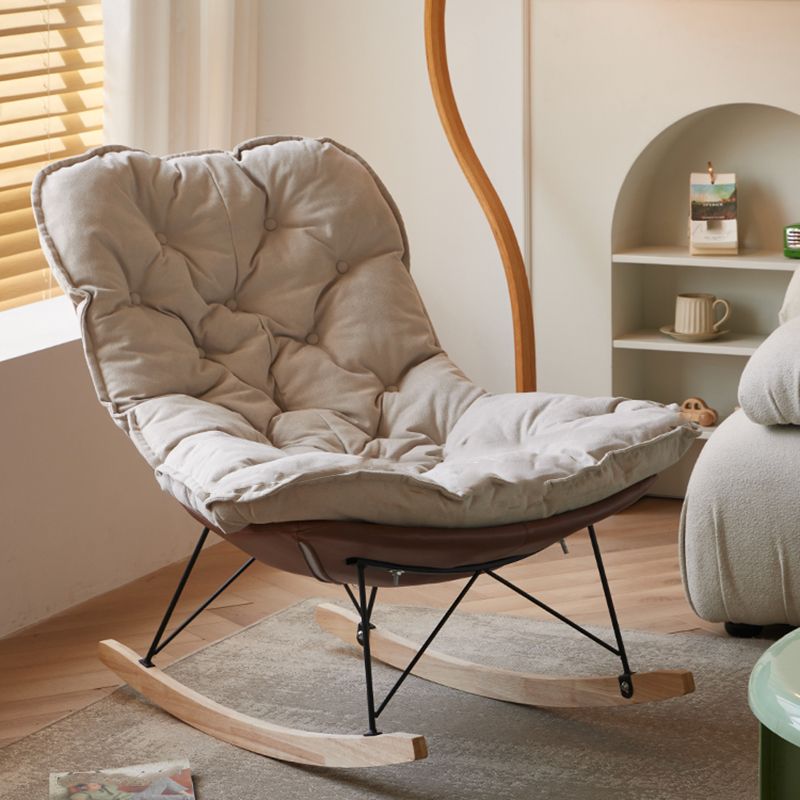 Modern Rocker Chair Metal Frame Spindle Rocker Chair with Padded Seat