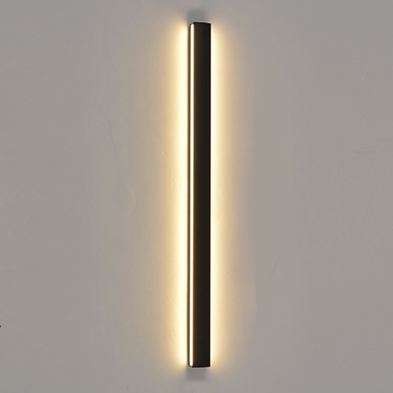 Luz de luz lineal de estilo contemporáneo de estilo lineal de metal 1 luces de pared de luz en negro