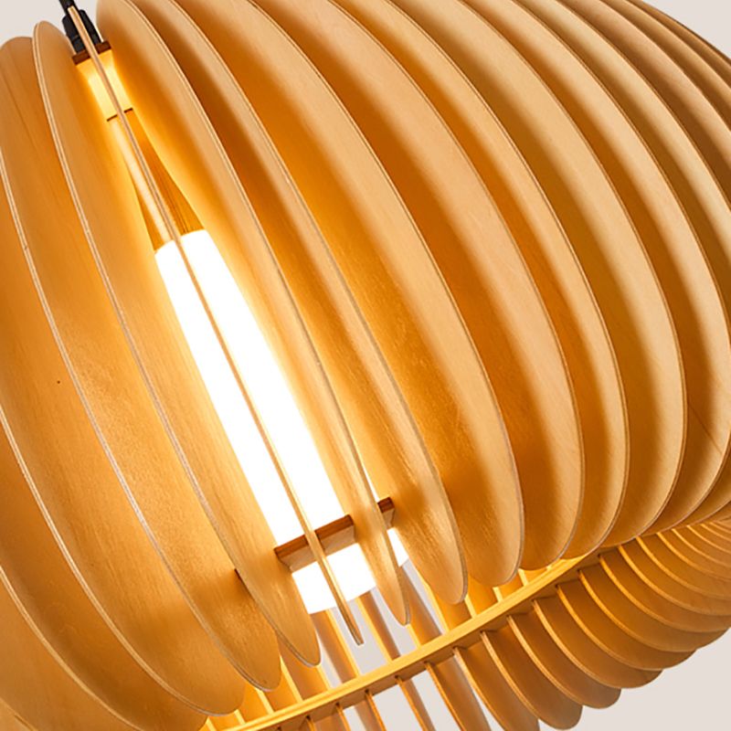 Lampe suspendue en bois style contemporain simple léger pour le café du salon