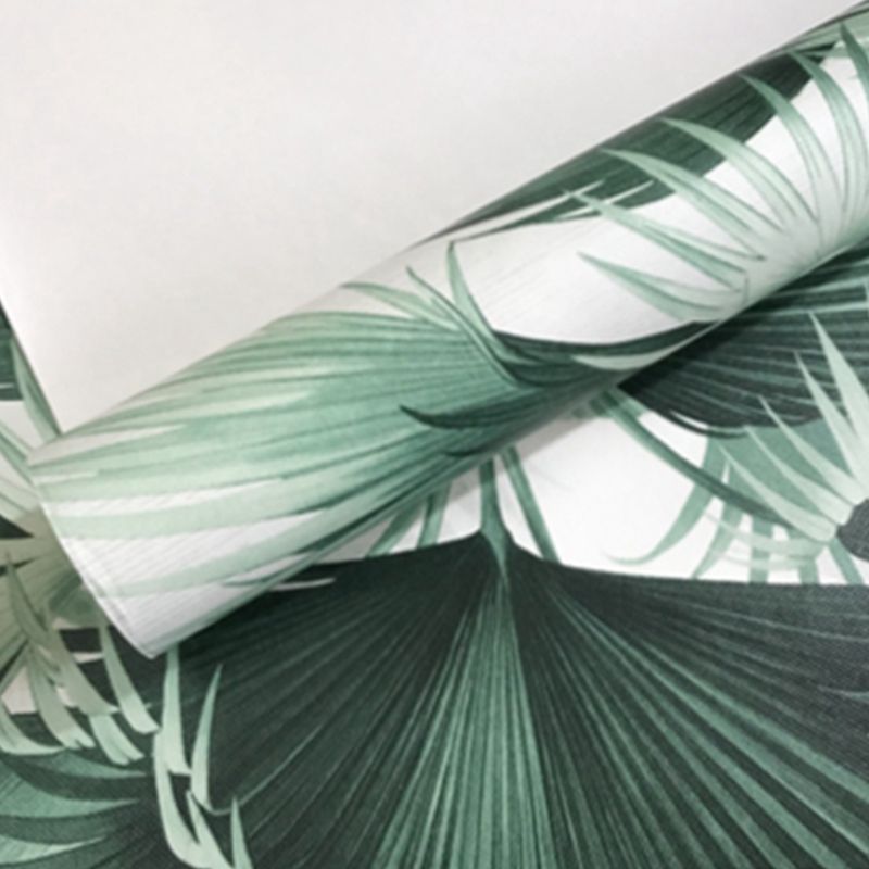 Tropical Palm Leaves Wallpaper Roll Pastel Color Moisture Resistant Wall Art for Home