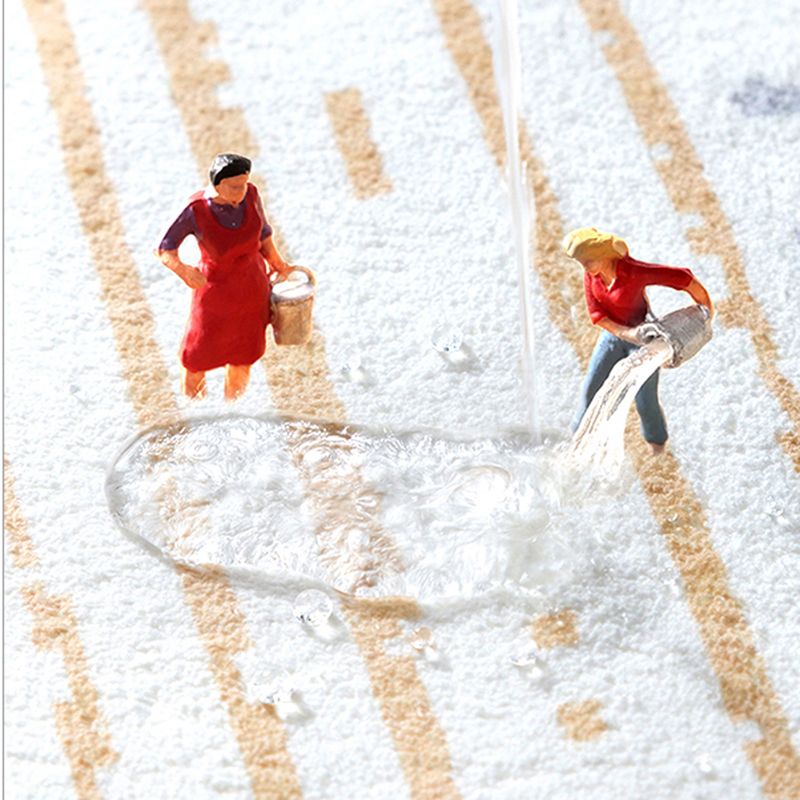 Simplicity Flowing Water Print Rug Polyester Carpet Non-Slip Backing Indoor Rug for Living Room