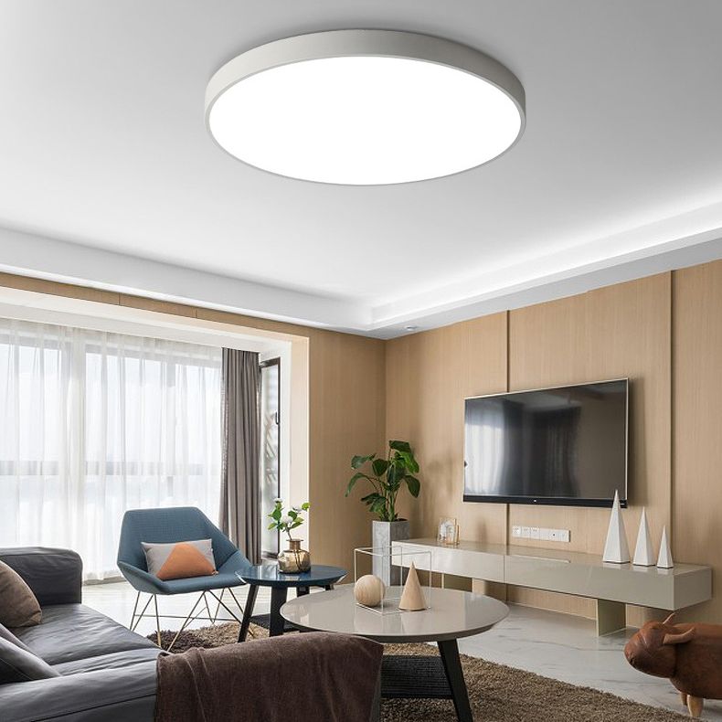Modern Style Flush Ceiling Lights Macaron Metal LED Light for Living Room