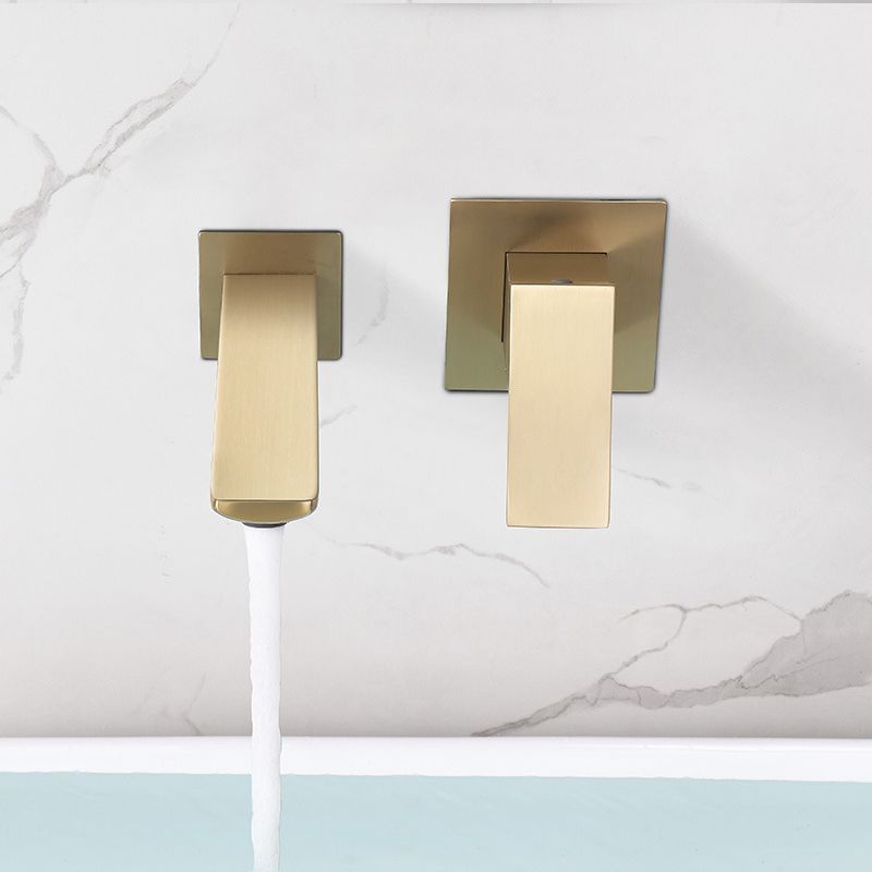 Modern Wall Mounted Bathroom Faucet Copper Low Arc Vessel Faucet for Bathroom