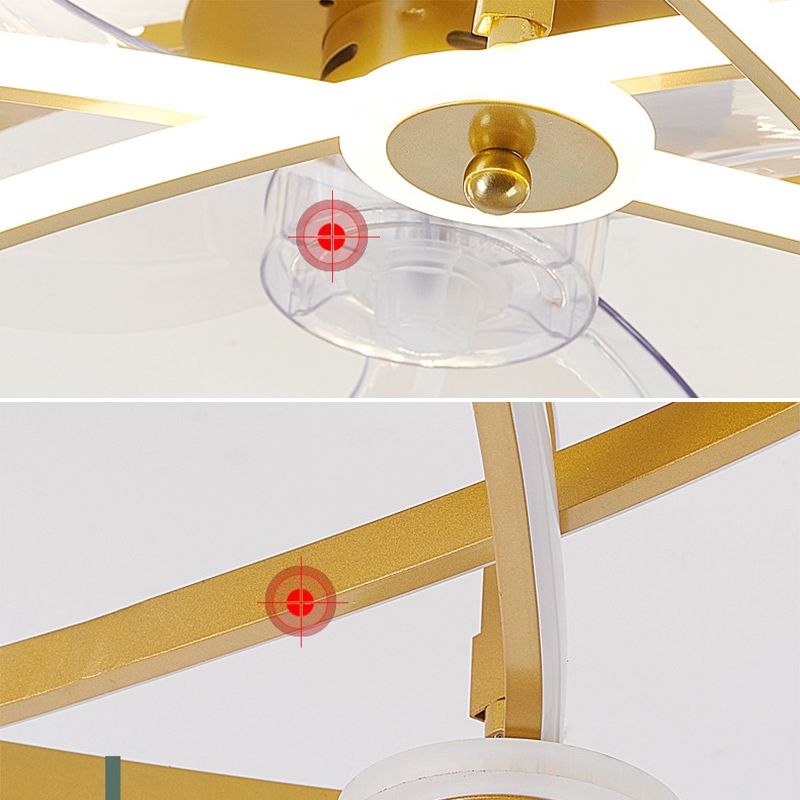Kronenförmige Lüfterleuchte Deckenleuchte Minimalist Metall Schlafzimmer LED Semi Flush Mount
