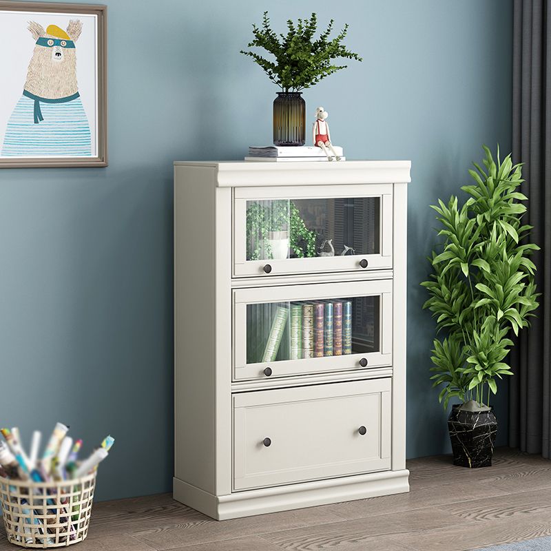 Contemporary Barrister Bookcase Closed Back Bookshelf with Drawer