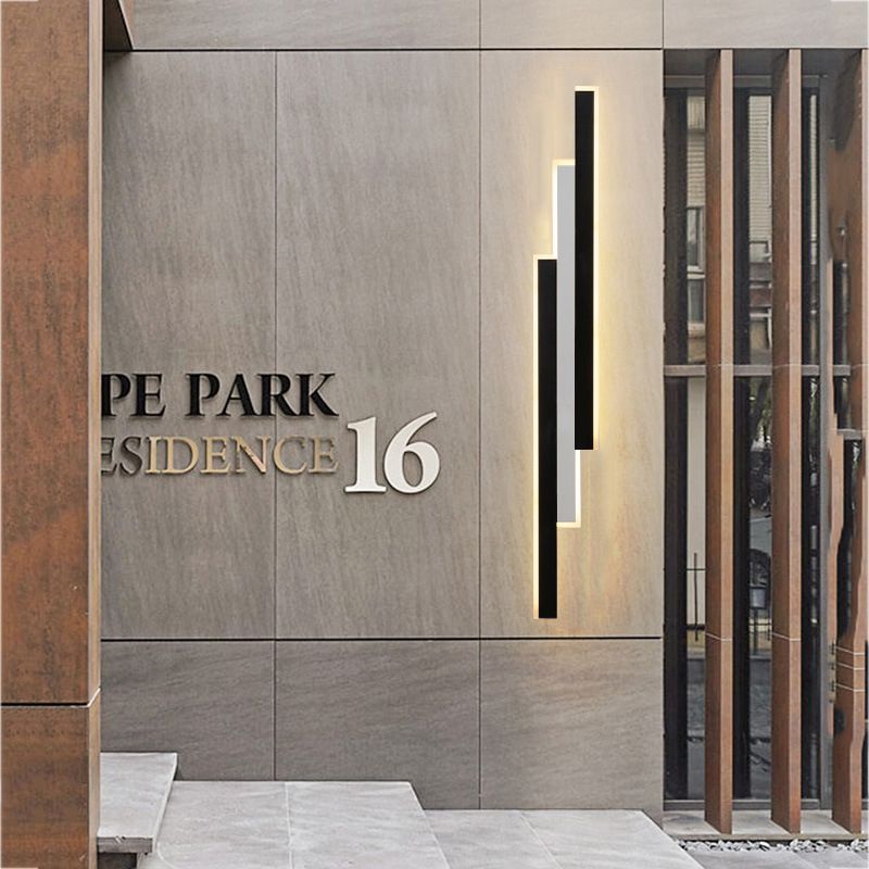 3 leichte lineare Wandleuchten moderne Wandleuchte Metallwandleuchten in Schwarz und Weiß