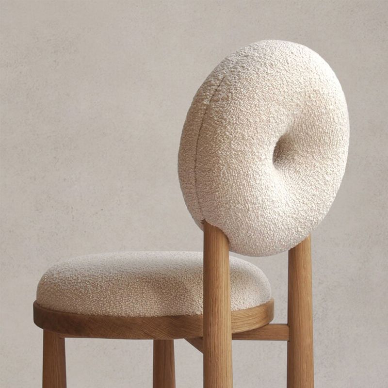 Contemporary Upholstered Armless Chair Home Metal Legs Dining Chair